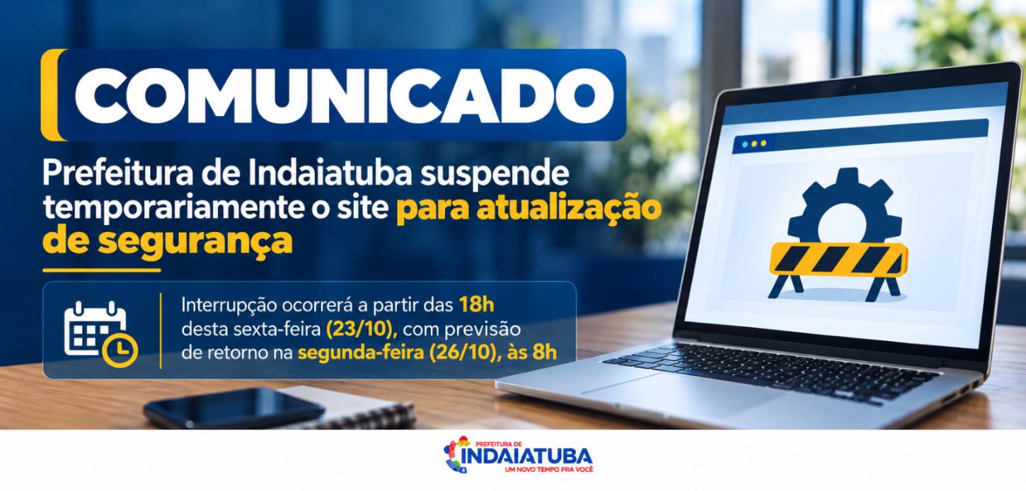 Prefeitura de Indaiatuba suspende temporariamente o site para atualização de segurança